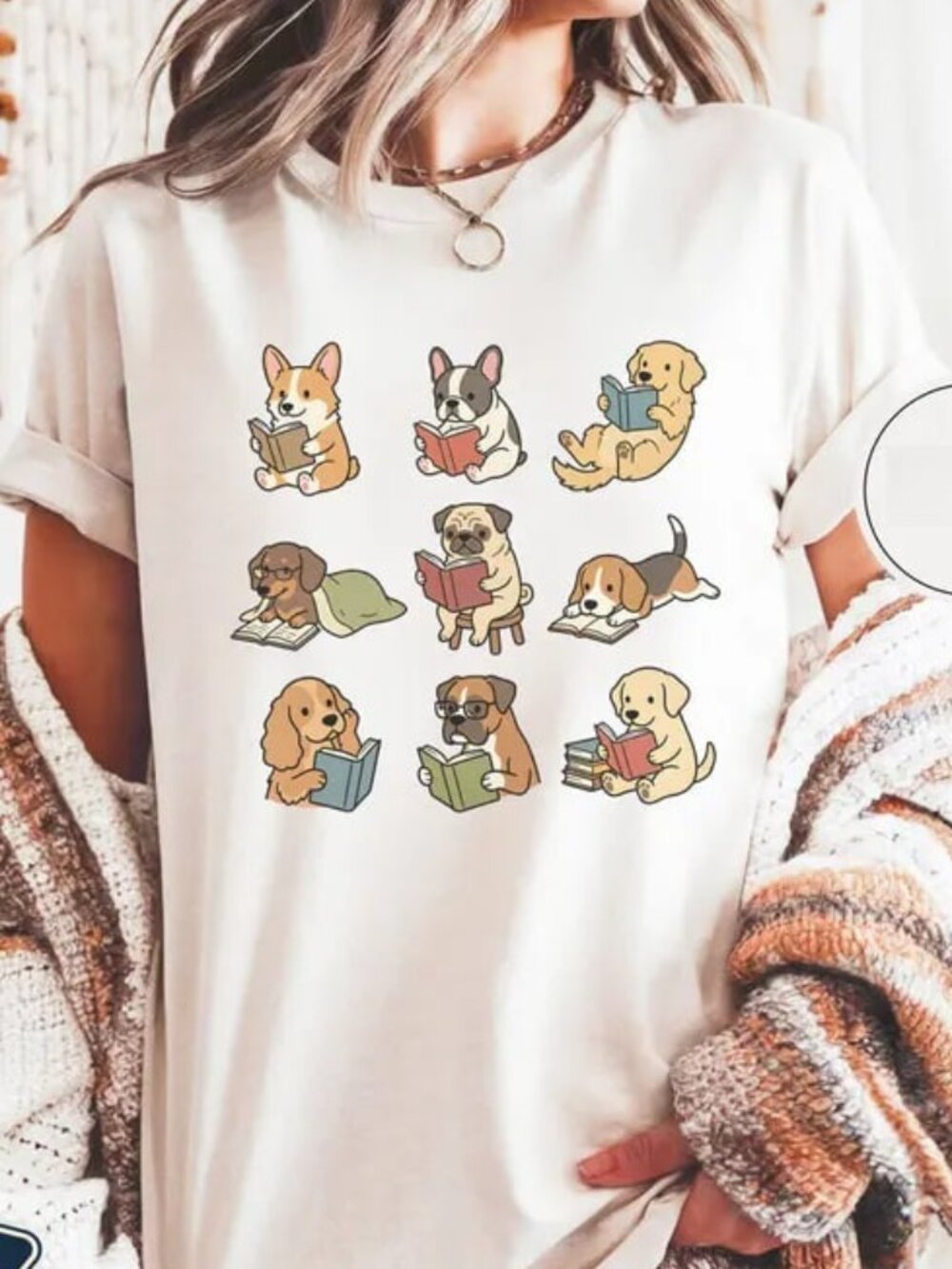 Funny Dog Reading Shirt, Cute Dog And Book Tee, Dog Lover Gift